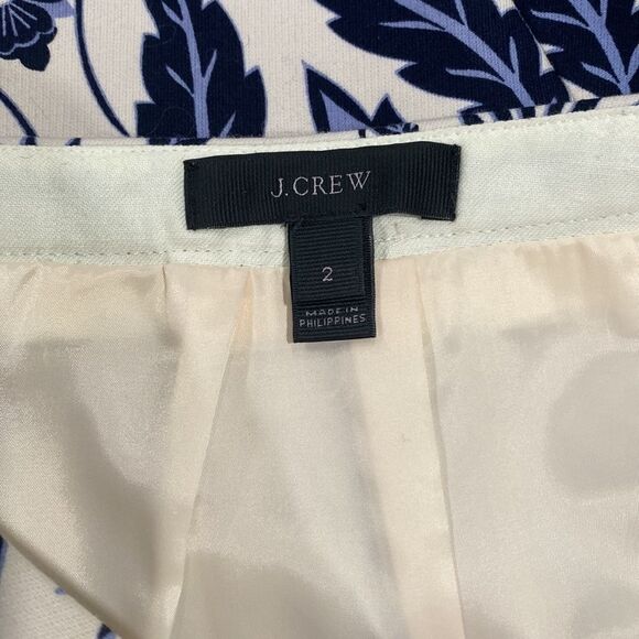 J. Crew Blue Floral and geometric print fully Lined boho Skirt Size 4 - Picture 5 of 6